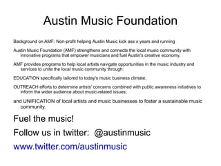 Austin Music Foundation ,[object Object]