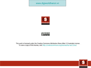 This work is licensed under the Creative Commons Attribution-Share Alike 2.5 Australia License. To view a copy of this license, visit  http://creativecommons.org/licenses/by-sa/2.5/au/   www.digiworldhanoi.vn 