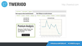 TWERIOD

http://tweriod.com

#FormaciónEBusiness
#WebinarsINTERLAT  #CXREDLeague

 