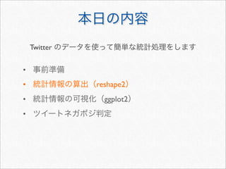 Twitter


•
•             reshape2
•               ggplot2
•
 