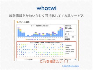 whotwi




         http://whotwi.com/
 