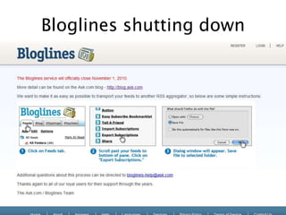 Bloglines shutting down