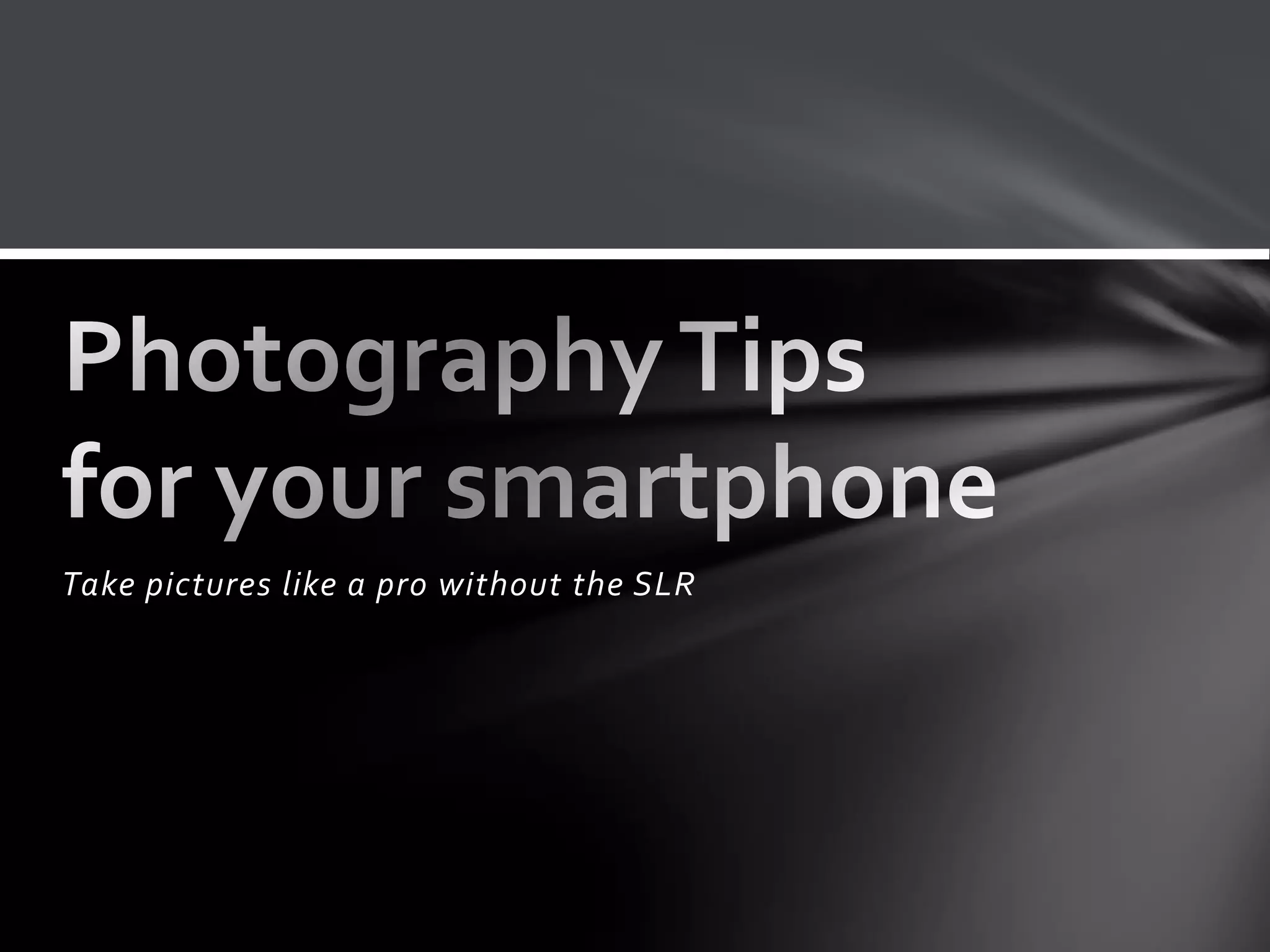 Take pictures like a pro without the SLR
 