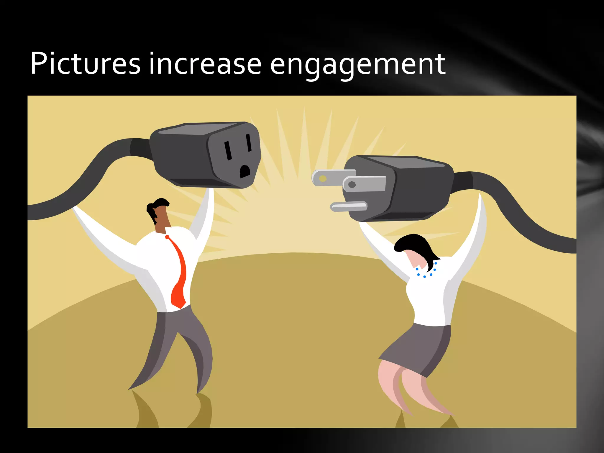 Pictures increase engagement
 