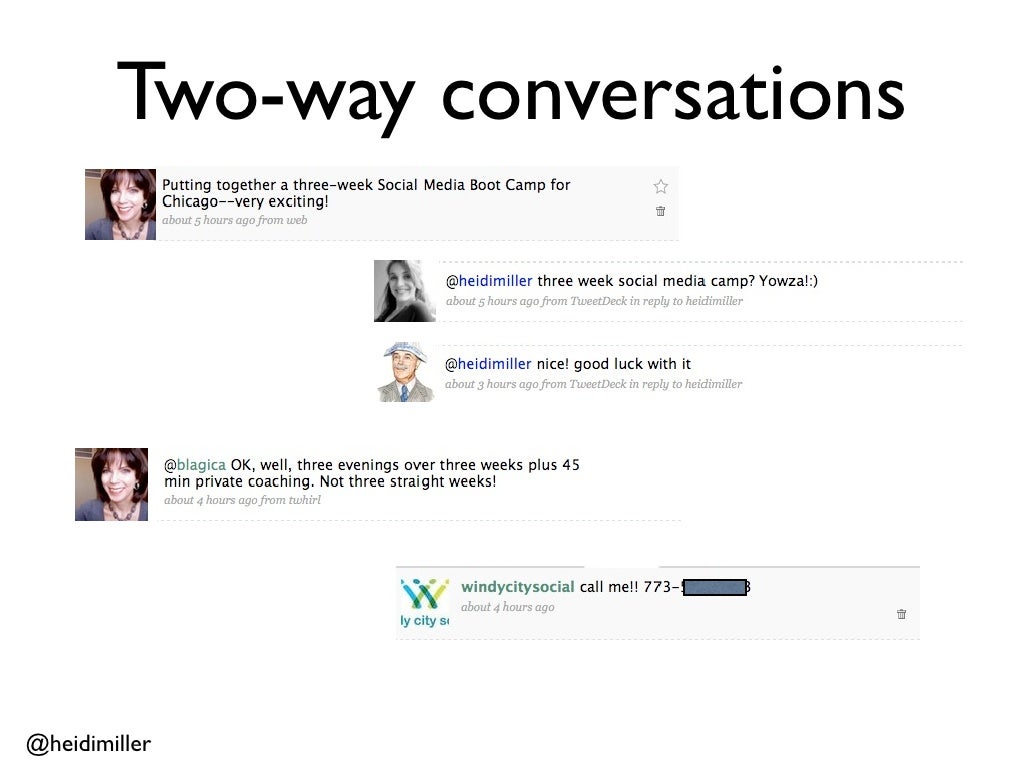 Twoway conversations heidimiller