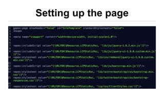 Setting up the page
 
