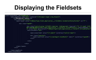 Displaying the Fieldsets
 