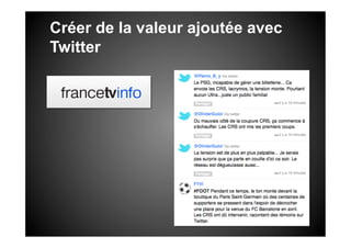 Créer de la valeur ajoutée avec
Twitter
 