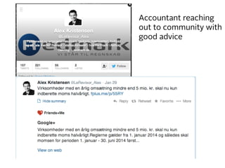 Accountant reaching 
out to community with  
good advice
 