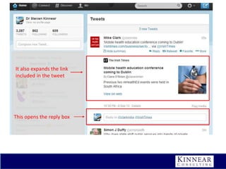 It also expands the link
included in the tweet

This opens the reply box

 