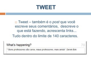HASHTAGA função de uma hashtagé a de agregar o maior número possível de conteúdos relativos a uma palavra ou expressão. Algumas hashtags populares são: #prontofalei; #fail, outras aparecem em certos momentos específicos como #forasarney.