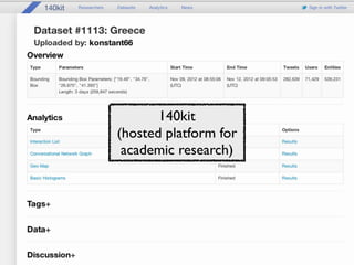 140kit
(hosted platform for
 academic research)
 