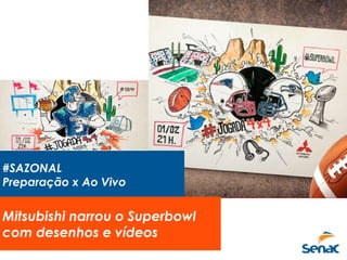 #SAZONAL
Preparação x Ao Vivo
Mitsubishi narrou o Superbowl
com desenhos e vídeos
 