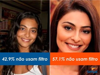 42.9% não usam filtro 57.1% não usam filtro
 