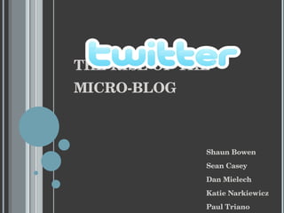 THE RISE OF THE MICRO-BLOG  ,[object Object],[object Object],[object Object],[object Object],[object Object]