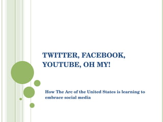 TWITTER, FACEBOOK, YOUTUBE, OH MY! How The Arc of the United States is learning to embrace social media 