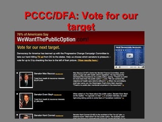 PCCC/DFA: Vote for our target 