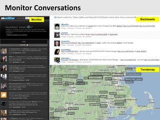 Twitter: @pgillin
Monitor Conversations
BacktweetsMonitter
Trendsmap
 