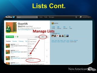 Manage Lists
 