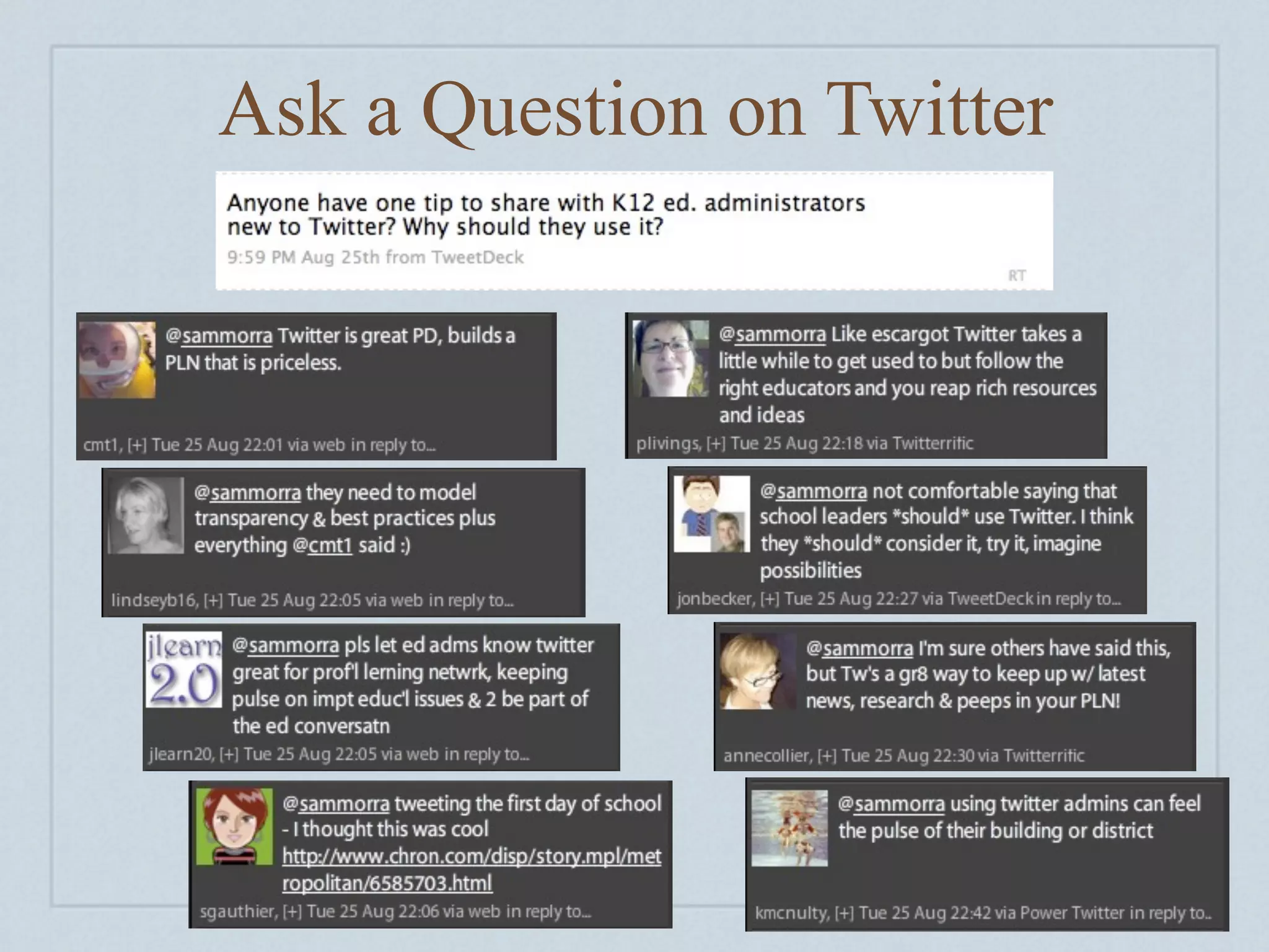 Ask a Question on Twitter
 