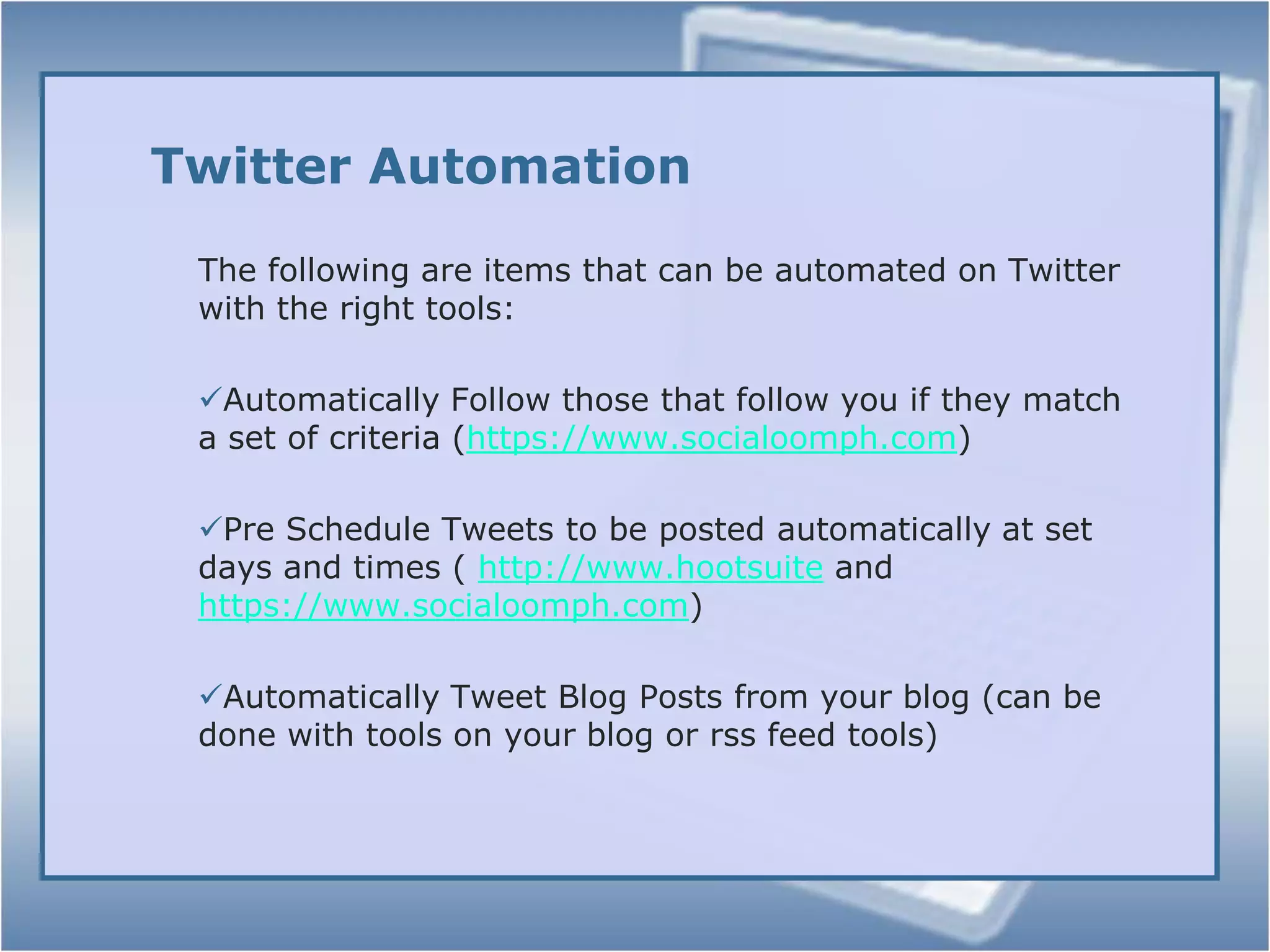 Start sharing information 