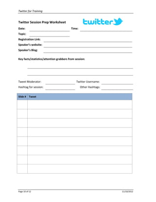 Twitter for Training Handout | PDF