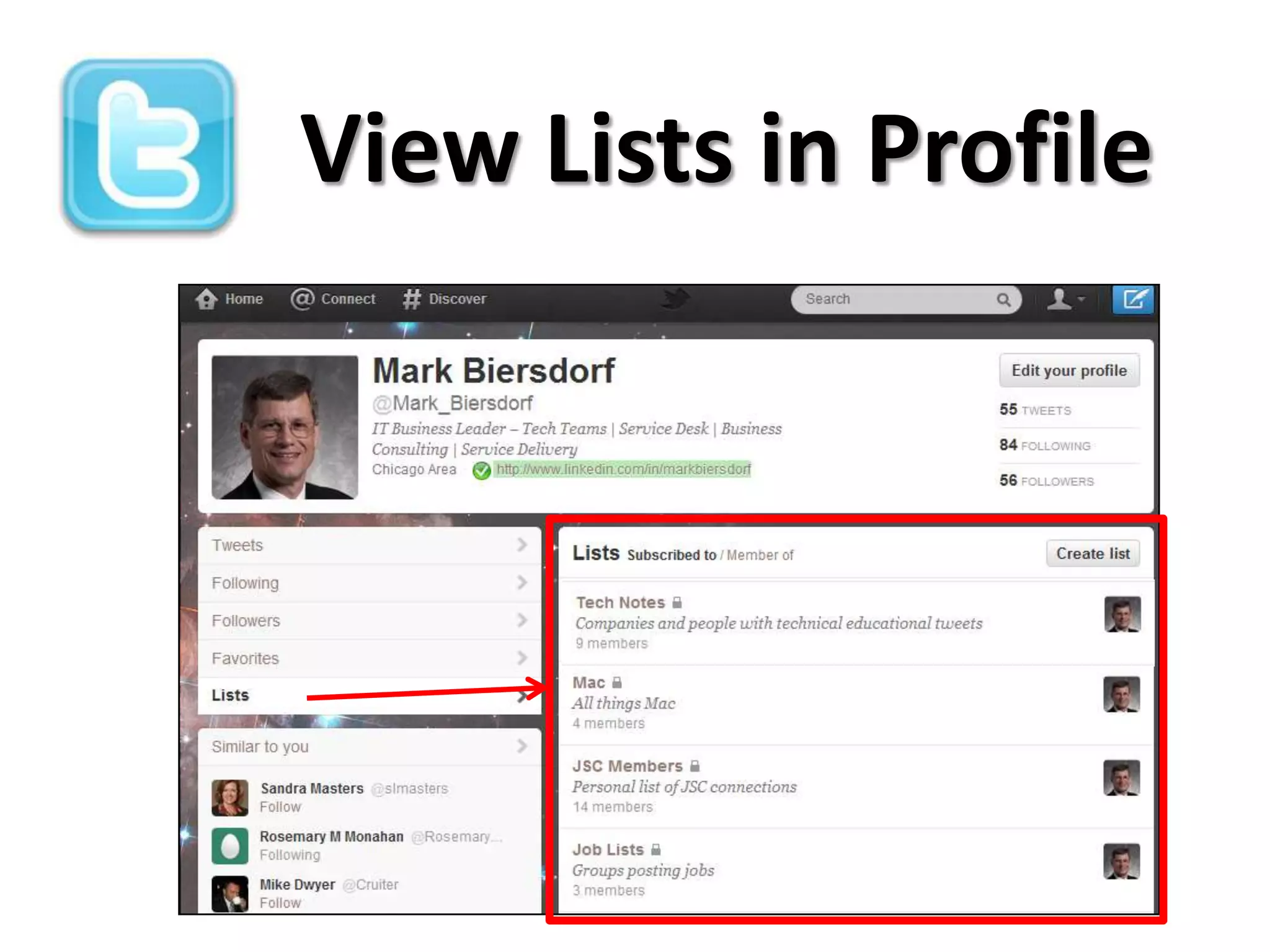 View Lists in Profile
 