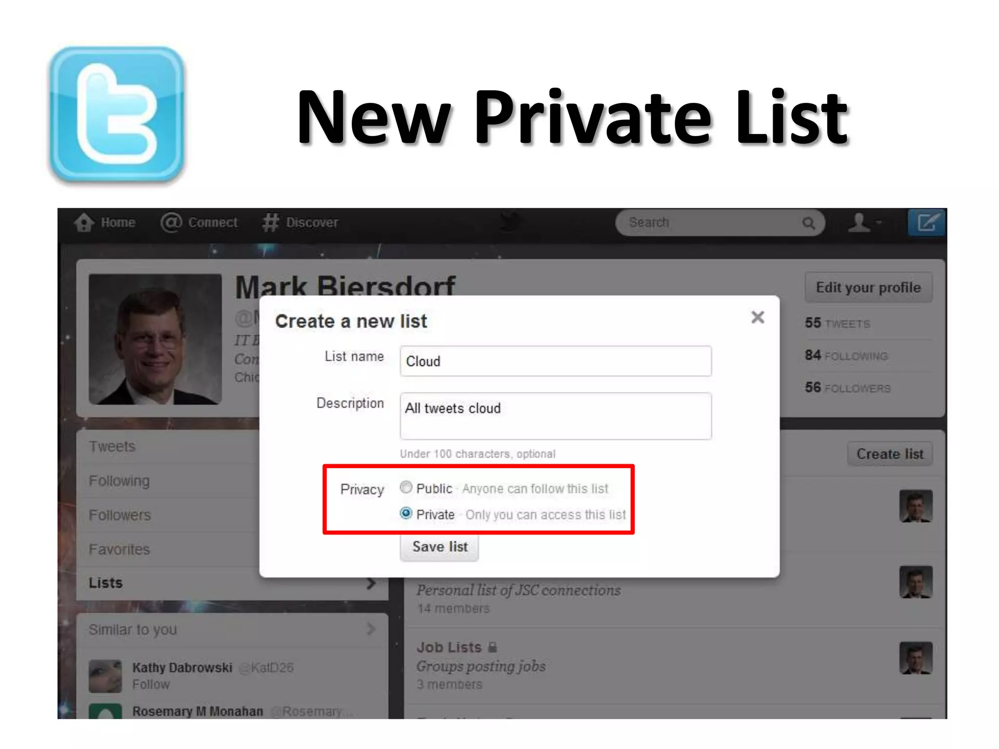 New Private List
 
