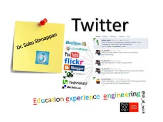 Twitter Dr. SukuSinnappan Education experience engineering  @dr_at_work 