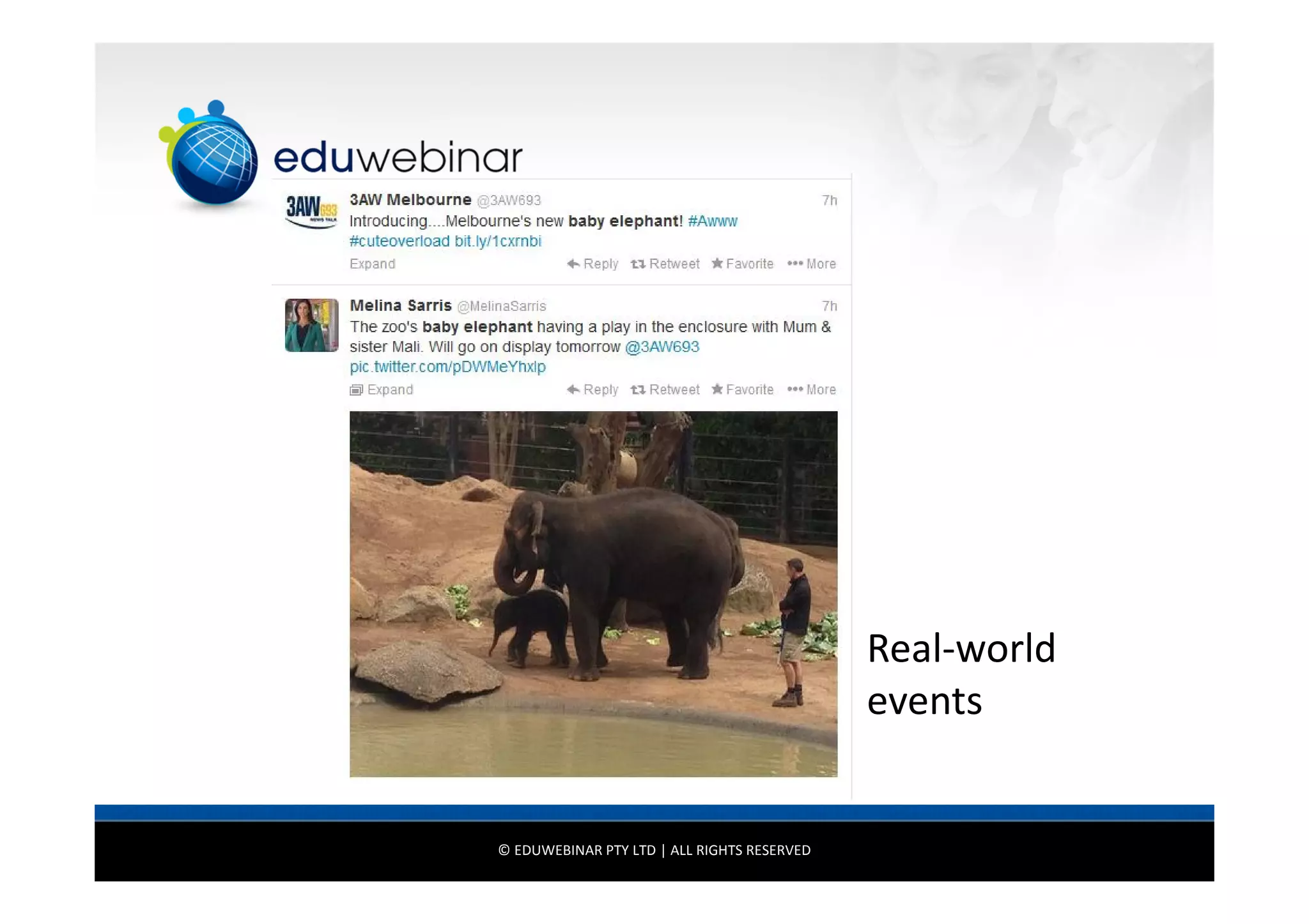 Real-world
events

© EDUWEBINAR PTY LTD | ALL RIGHTS RESERVED

 