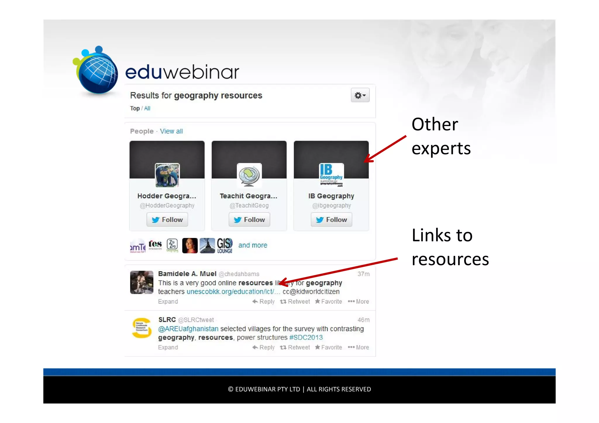 Other
experts

Links to
resources

© EDUWEBINAR PTY LTD | ALL RIGHTS RESERVED

 