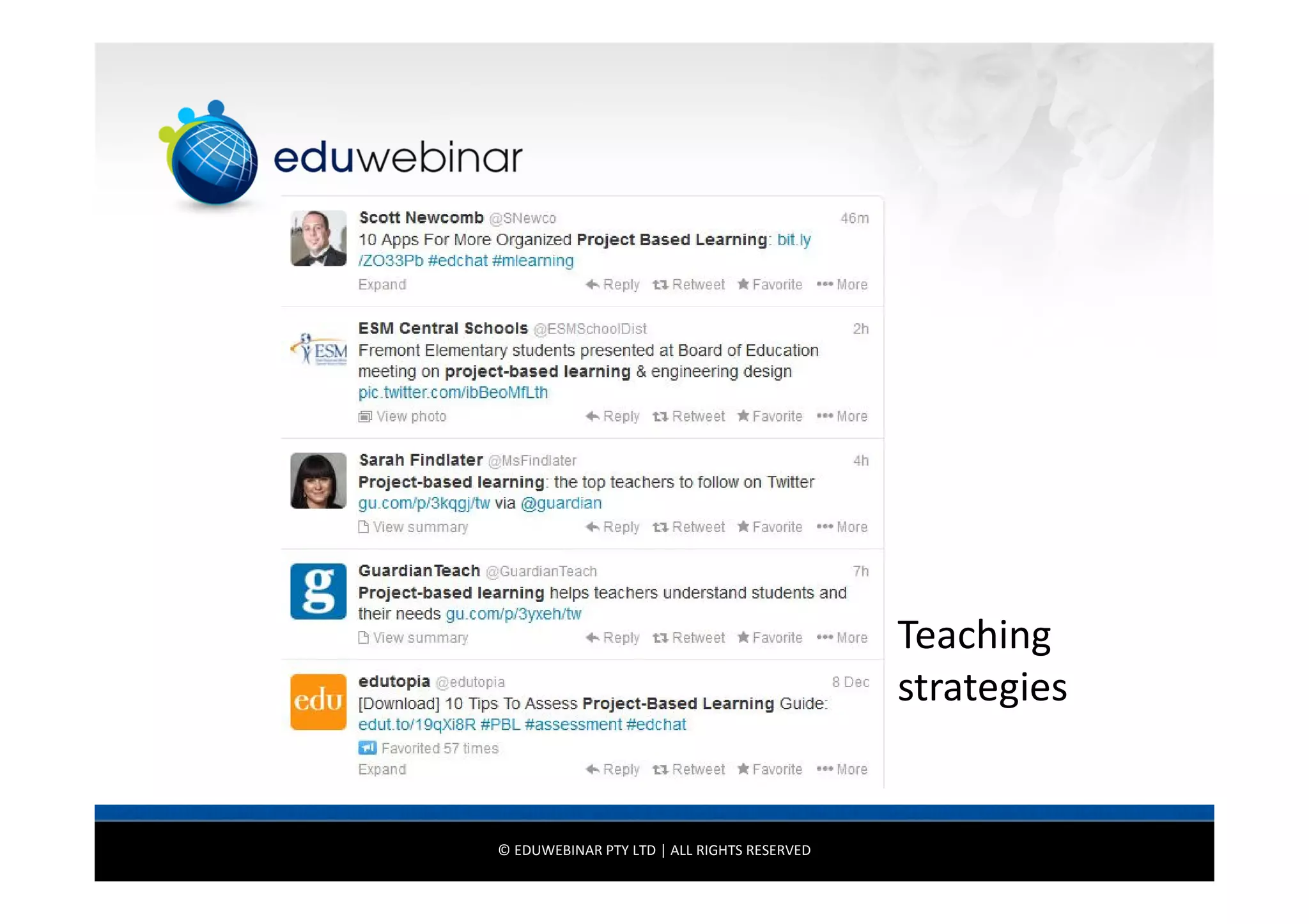 Teaching
strategies

© EDUWEBINAR PTY LTD | ALL RIGHTS RESERVED

 
