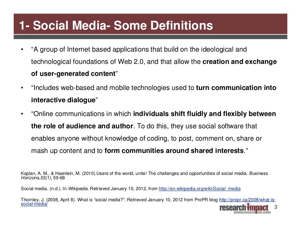 1 Social Media Some Definitions•