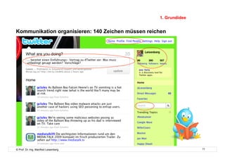 1. Grundidee


Kommunikation organisieren: 140 Zeichen müssen reichen


    Schutzschild




© Prof. Dr.-Ing. Manfred Leisenberg                               11
 