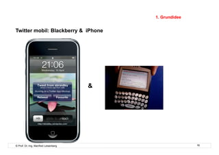 1. Grundidee


Twitter mobil: Blackberry & iPhone




                                      &




© Prof. Dr.-Ing. Manfred Leisenberg                      16
 