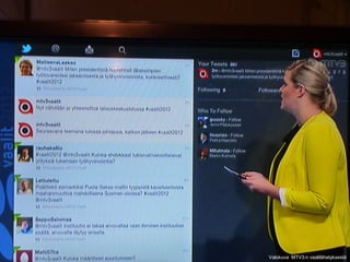 Valokuva MTV3:n vaalilähetyksestä
 