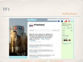 TF1
                                                                 @tf1lachaine




      CedricDeniaud.com   MediasSociaux.com   Twitter.com/cdeniaud
 