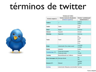 términos de twitter




                      Fuente: wikipedia
 
