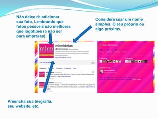 Se não queremos adicionar ninguém clicamos emSkipthisstep.Página Principal do TwitterA partir daqui podemos escrevermensagens.