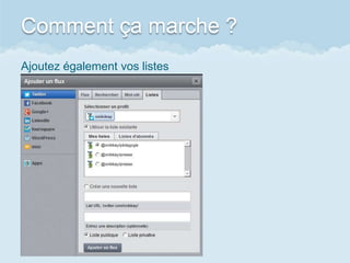 Comment ça marche ?
Ajoutez également vos listes
 