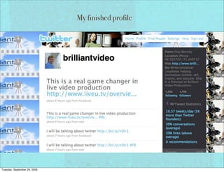 My finished profile




Tuesday, September 29, 2009
 