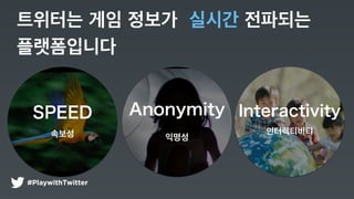#PlaywithTwitter
Interactivity?
??????
Anonymity
???
SPEED
???
???? ?? ??? ??? ????
??????
 