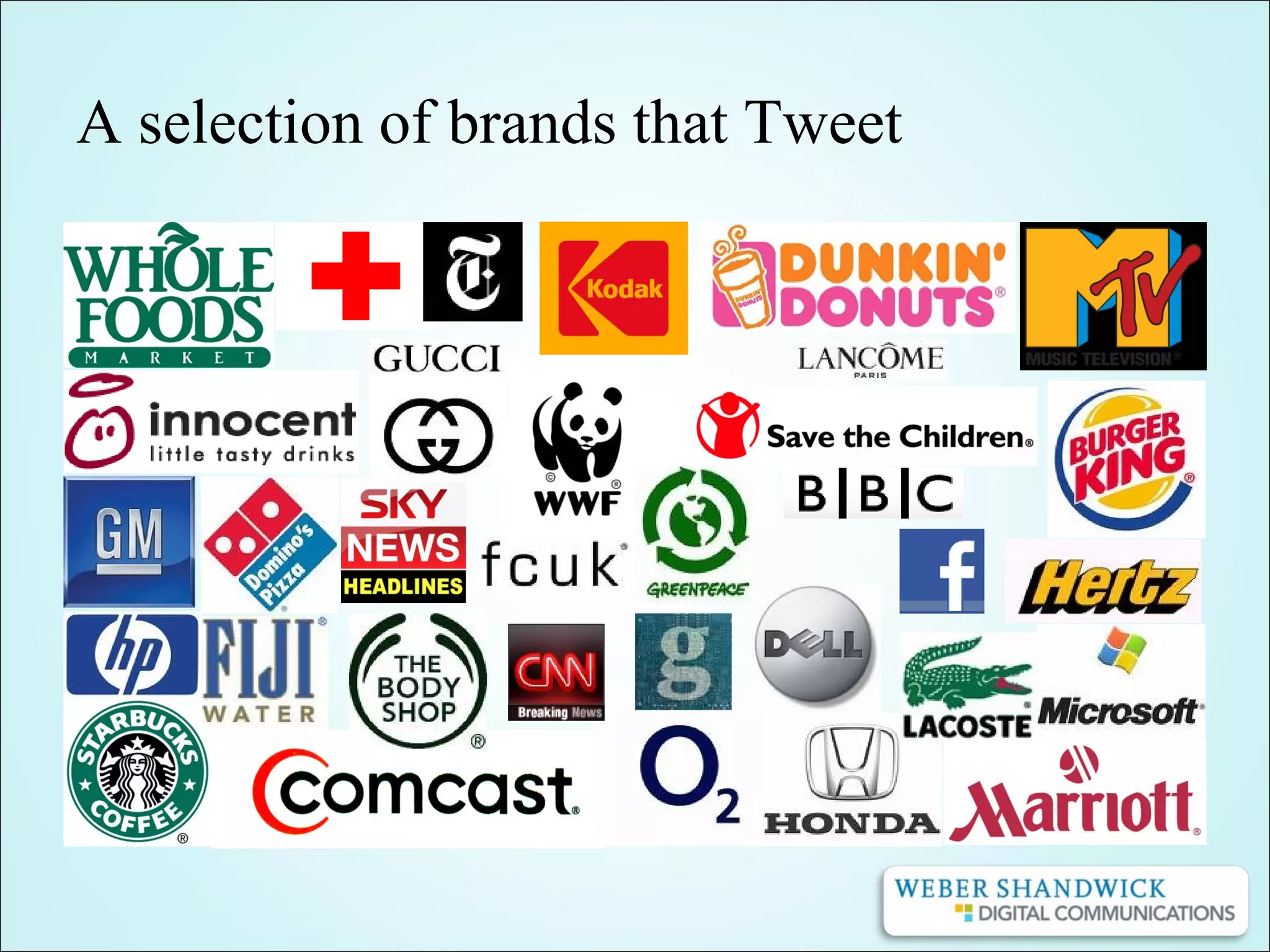A selection of brands that Tweet
 