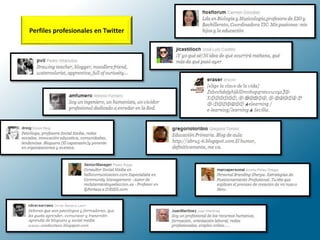 Perfiles profesionales en Twitter
 
