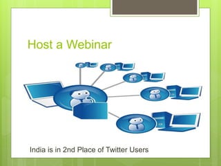 Host a Webinar
India is in 2nd Place of Twitter Users
 