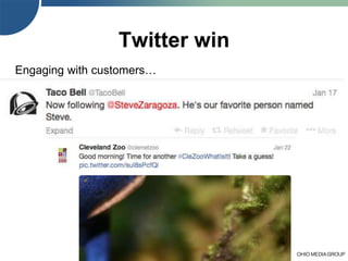 33
Twitter win
Engaging with customers…
 