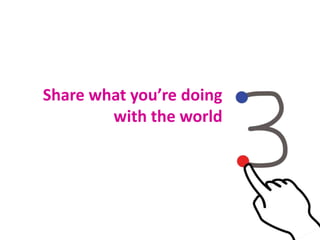 Share what you’re doing
with the world
 
