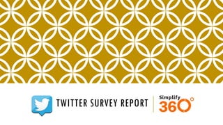 TWITTER MOST USED TO GET NEWS
UPDATES : SURVEY REPORT
 