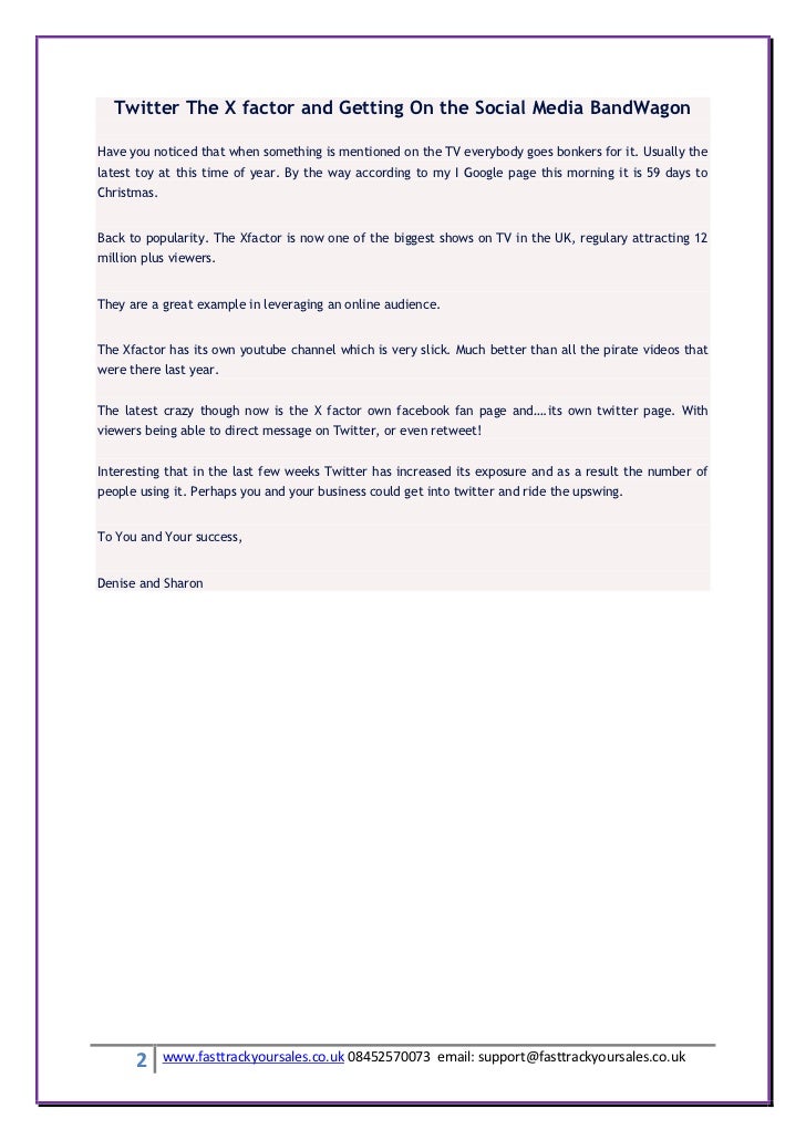 Twitter The X Factor And Getting On The Social Media Band Wagon