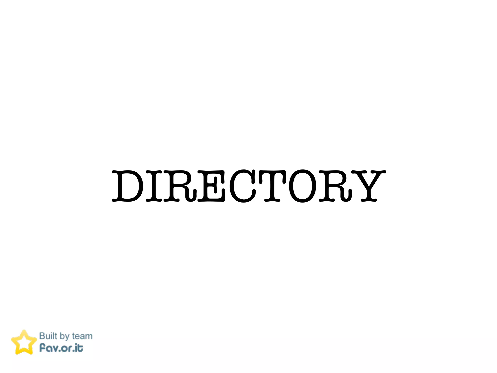 DIRECTORY
 